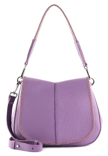 GIANNI CHIARINI Umhängetasche Helena Round – Elegante Leder Tasche - Stylische Umhängetasche aus hochwertigem Leder mit farblich abgesetzten Nähten. Praktisches Hauptfach mit mehreren Fächern für optimale Organisation. Abnehmbarer Schulterriemen für flexible Tragemöglichkeiten.