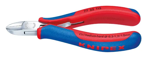 Knipex 77 22 115 Elektriker Seitenschneider 115mm - Handwerkzeug für präzises Schneiden, ergonomischer Griff und hohe Schneidkraft für Elektriker und Handwerker.