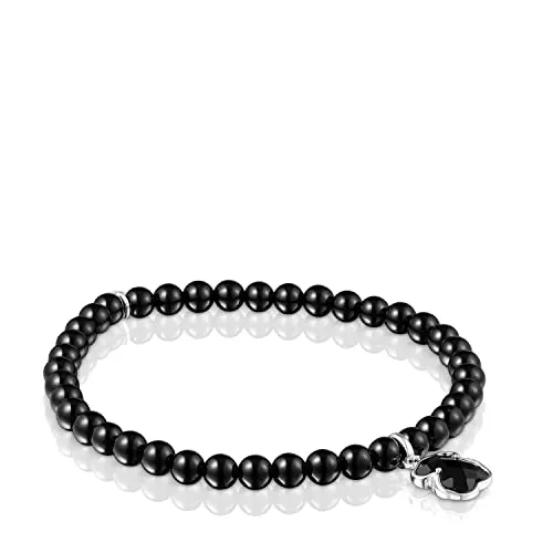 TOUS Elastisches Damenarmband aus Onyx mit Bärenmotiv - Armband für Damen aus 925er Sterlingsilber, nickelfrei und ideal für empfindliche Haut. Perfektes Geschenk in stilvoller Verpackung für besondere Anlässe.