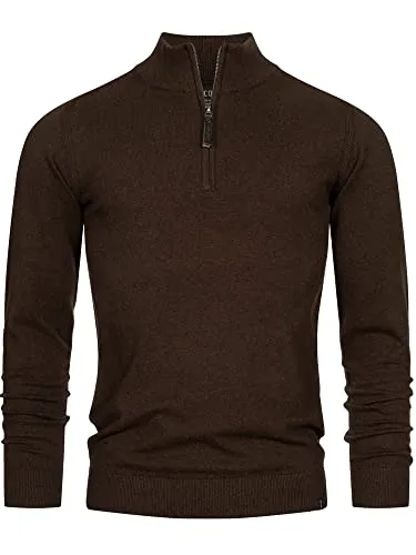 Indicode Herren Gore Pullover aus 80% Baumwolle mit Stehkragen | Strickpullover für Männer Dk Brown Mix, XXL - Klassischer Strickpullover für Männer mit Stehkragen, gefertigt aus 80% Baumwolle für angenehmen Tragekomfort. Die moderne Passform sorgt für einen stilvollen Look, ideal für Freizeit und Alltag.