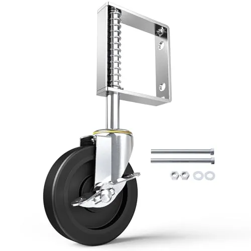 HOLKIE Torrollen 100mm, Tor Räder Torlaufrolle mit Federbelastung, 360° drehbar mit robuster Federung, ideal für Zäune, Holztore und Gartentore, Schwerlast-Torräder mit einer Belastbarkeit von 100 kg