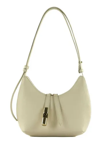 Furla Goccia Schultertasche Leder 22 cm - Weiß - Elegante Handtasche aus hochwertigem Leder, ideal für jeden Anlass und verleiht Ihrem Outfit einen Hauch von Luxus.