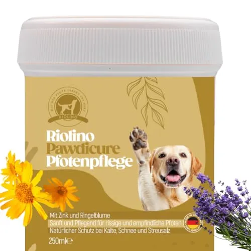 Riolino Pawdicure Pfotenbalsam für Hunde – Natürliche Pflege gegen trockene & rissige Pfoten – Schützend, heilend & feuchtigkeitsspendend – Sanfte Pfotenpflege für jeden Tag – 250 ml