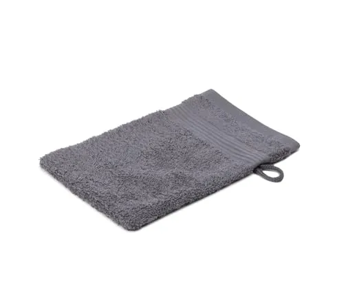 liebling Waschhandschuh, 100% hochwertige Baumwolle, Serie Miami, 17 x 24 cm, waschbar & trocknergeeignet, Farbe: anthrazit