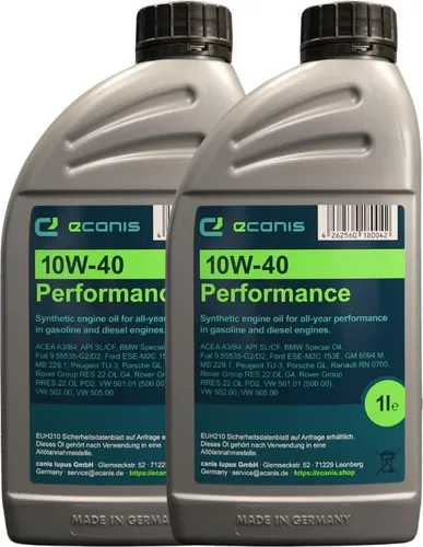 Motoröl Multipack 2x1 Liter 10W-40 A3/B4 SL/CF ECANIS Performance syn. für PKW