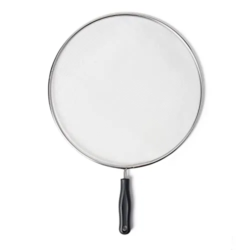 KitchenCraft Spritzschutz für Bratpfannen, Extra groß, Aufhängeloch, kann als Sieb und Dampfgarer verwendet werden, 33 cm