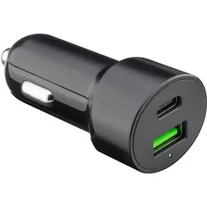 Goobay 39908 Dual USB Port Auto Ladegerät - 48W Power Delivery Schnellladegerät für 12V/24V Zigarettenanzünder, lädt 2 Geräte gleichzeitig, kompakt und sicher