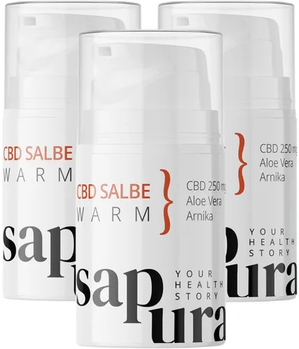 SAPURA® Wärmesalbe 250mg mit Arnika und Teufelskralle - Starke Wärmesalbe mit wärmenden Inhaltsstoffen und CBD für gezielte Linderung. Ideal zur Unterstützung der Muskel- und Gewebepflege. Hergestellt in Deutschland und dermatologisch geprüft.