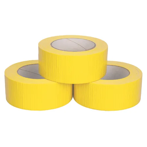 3er Pack | Premium Gewebeband Gelb [50m x 48mm] Panzertape Reparaturband