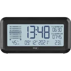 TFA Dostmann Funk Wecker 60.2562.01 Schwarz/Silber in blau von TFA Dostmann