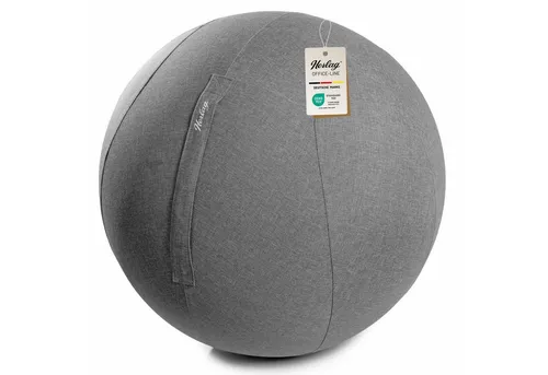 Herlag Sitzball Office Ball Ø65cm - Anti-Burst, Waschbar, Grau - Bälle für Büro und Home Office, fördert eine gesunde Sitzhaltung und beugt Rückenschmerzen vor. Der Bezug ist waschbar und der Ball ist bis 150kg belastbar.