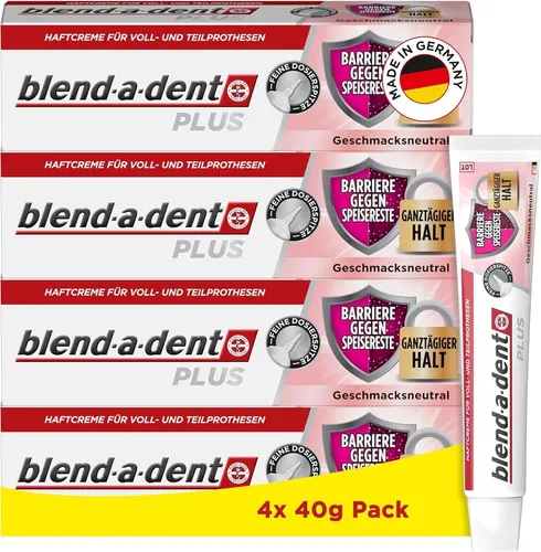 Blend-a-dent Plus Haftcreme für Prothesen 4x40g von Blend-a-dent