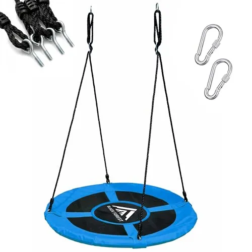 Extralink Nestschaukel Lounge – Höhenverstellbare Hängeschaukel mit 100cm Durchmesser für bis zu 150kg – Kinderschaukel Outdoor & Indoor, Witterungsbeständig, Sicherheitsseile, Robuste Bauweise, Blau