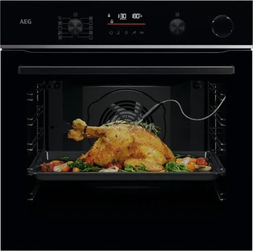 AEG Pyrolyse Backofen 6000 TR6PB50WSB - Backofen mit Pyrolyse-Selbstreinigung für mühelose Pflege, 72 l Volumen und effiziente Energieklasse A++ für umweltbewusstes Kochen.