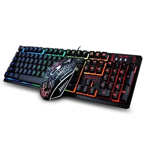 kenable K13 RGB Gaming-Tastatur mit Hintergrundbeleuchtung und optischer 2400 DPI Maus Combo Set