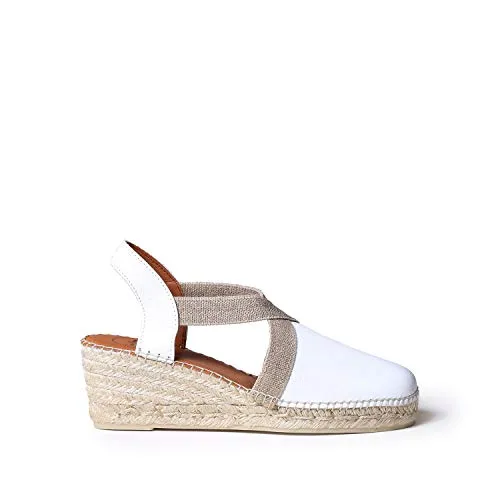 Toni Pons Damen Espadrille TOSSA - Weiß, 40 EU - Espadrilles für Damen, handgenäht in Spanien aus hochwertigem Leder, vegan und perfekt für stilvolle Sommerlooks.