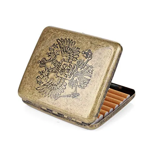 Retro zigarettenetui Edelstahl Zigarettenbox Zigarettenhülle Zigarettenkasten Zigarettencase Metall für 20 Zigaretten HWYH05