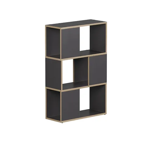 Vicco Raumteiler Eneos, Anthrazit/Eiche - Raumteiler-Regal, vielseitig einsetzbar als Bücherregal oder Raumtrennung, elegantes Design für Struktur und Stil in jedem Wohnbereich.