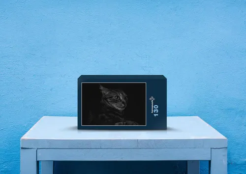 hansepuzzle 28684 - Katze Puzzle, 130 Teile, Tierwelt, 28,7 x 20,0cm mit hochwertiger Aufbewahrung, Kartonbox und wiederverschließbarem Beutel