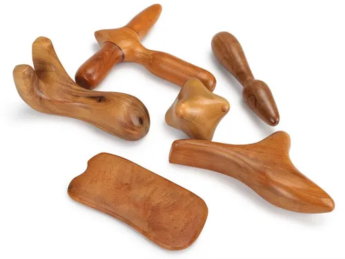 Habys Massageliege Massage-Werkzeug-Set aus Holz, 6-teilig für Tiefenmassage