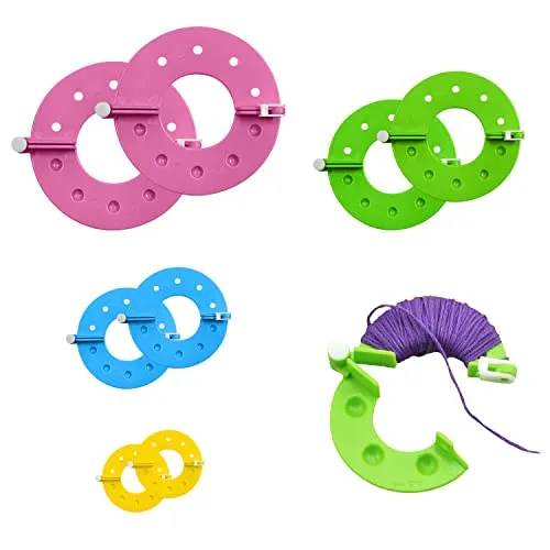 Stück Pompon-Maschine, Quastenherstellungswerkzeuge, Pompon-Strickwerkzeug, handgefertigte Pompons, 4 Größen (3,5/5,5/7 und 9 cm) (Zufällige Farbe) 8