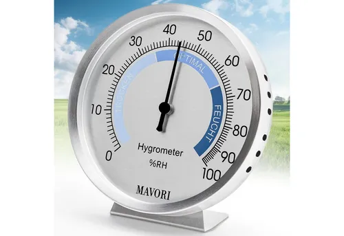 MAVORI Hygrometer analog aus Edelstahl