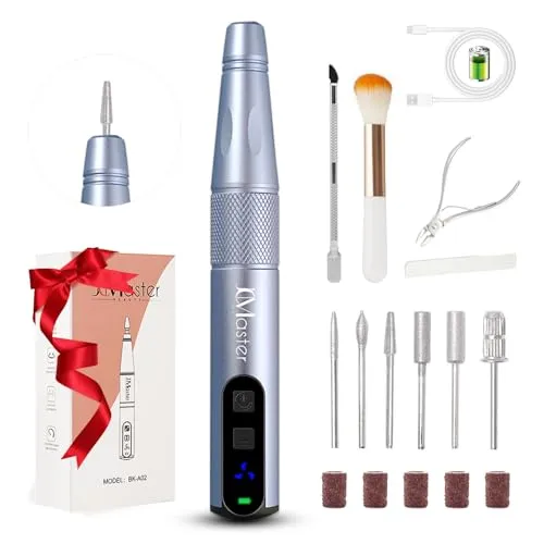 JCMaster Nagelfräser 11 in 1 für Gelnägel und Acrylnägel - Elektrischer Nagelfräser für Zuhause und Nagelstudios, kabellos und tragbar, ideal für Anfänger und Profis mit leistungsstarker Drehgeschwindigkeit.