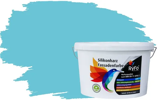 RyFo Colors Silikonharz Fassadenfarbe Karibik 10l - Wetterbeständige Silikonharz Fassadenfarbe in modernen Blautönen, ideal für anspruchsvolle Umgebungen. Wasserabweisend und schmutzresistent für langanhaltende, gepflegte Oberflächen.