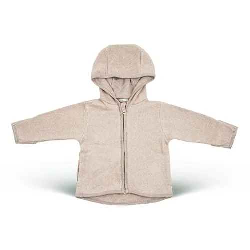Hinzling Fleece Jacke aus 100% Bio-Baumwolle (Creamy) (98/104) – Fleecejacke Kinder kuschelig weich, für jede Jahreszeit geeignet – Nachhaltig und mitwachsend – Fair in Europa produziert