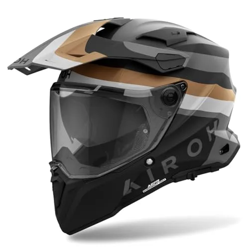 AIROH COMMANDER 2 DOOM GOLD MATT M - Motorradhelm für Offroad-Fans, gold matt und ECE 22 06 zugelassen für höchste Sicherheit und Stil.