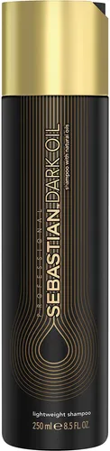 Sebastian Professional Dark Oil Lightweight Shampoo 250 ml - Hochwertiges Pflegeshampoo für glänzendes und geschmeidiges Haar, kombiniert mit Jojoba- und Arganöl für intensive Feuchtigkeit und Frizz-Schutz.