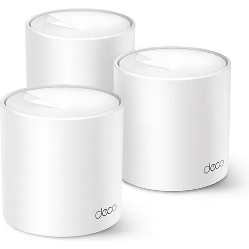 TP-Link Deco X50 Pro Mesh WLAN Set (3 Pack) – Wi-Fi 6 AX3000 - WLAN-Mesh-System für schnelles Internet bis 3 Gbit/s, ideal für Häuser mit 4-6 Schlafzimmern. Mit KI-gesteuertem Mesh und umfassendem Jugendschutz.