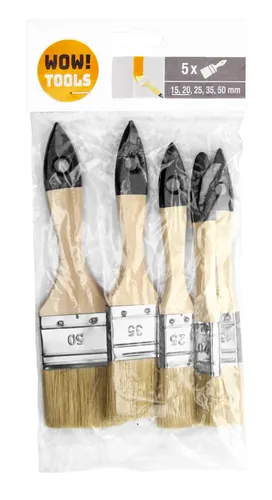 Flachpinsel-Set 5-teilig BASIC 15mm 20mm 25mm 35mm 50mm Malerpinsel Farbpinsel