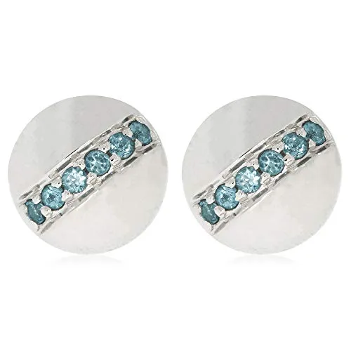 Ohrstecker mit 12 London Blue Topase ca. 0,26 ct. rhodiniert