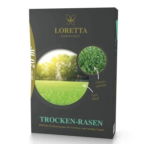 Loretta Trocken Rasen Premiumrasen mit Mantelsaat 0,6 kg für ca. 20nm²