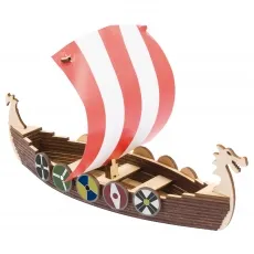 Bartl Wikingerschiff - Bausatz 294435 - Wasserfahrzeug-Modellbausätze, Bausatz aus naturbelassenem Buchenholz für kreatives Basteln und schnelles Zusammenbauen in nur 30 Minuten.