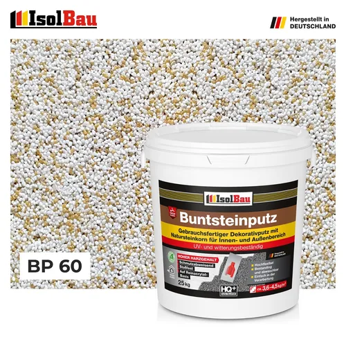 Produktbild Buntsteinputz Mosaikputz BP 60 (weiss, sand/gelb) 25 kg Absolute ProfiQualität