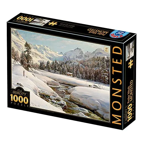 D-Toys Puzzle 1000 pcs Peder MØRK MØNSTED_Winter Landscape in Switzerland Near Engadin