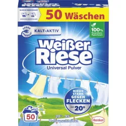 Henkel AG & Co. KGaA Weißer Riese Universal Pulver Vollwaschmittel, Starkes Waschpulver für strahlend saubere Wäsche, 2,5 kg