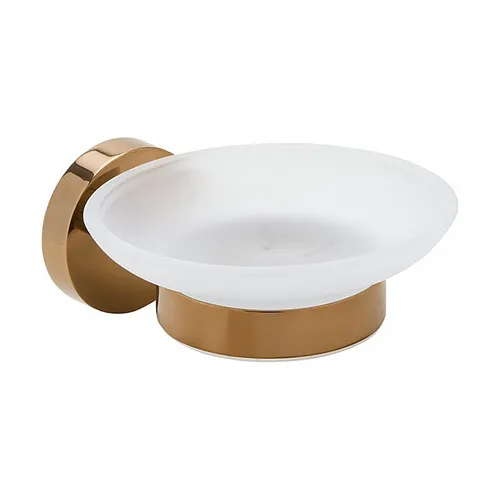 BORAL Seifenablage mit Schale Gold Kupfer - Elegante Seifenablage für Bad & Küche, aus hochwertigem Messing und Milchglas, wahlweise zum Bohren oder Kleben – ein stilvolles Accessoire für Ihr Zuhause.