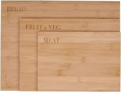alpina Schneidebrett aus Holz – Set mit 3 – verschiedene Größen – Bambus