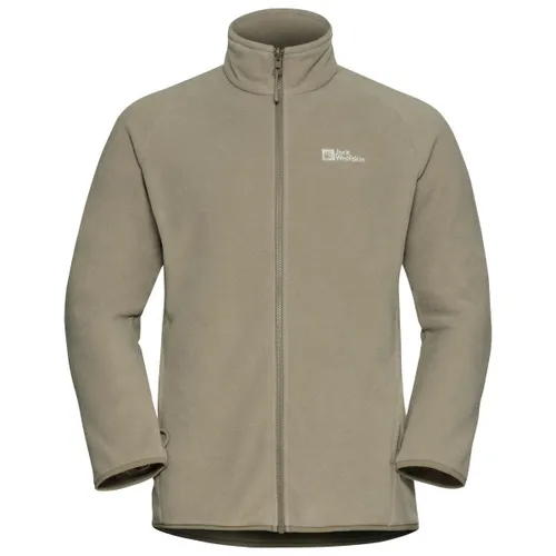 Jack Wolfskin Waldsteig Fullzip Fleecejacke Gr. L beige - Bequeme Fleecejacke für Wanderungen, Farbe: Beige, Größe: L; ohne Kapuze, elastisches Material für optimale Bewegungsfreiheit. Ideal für Outdoor-Aktivitäten!
