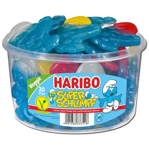  Haribo Super Schlümpfe, Fruchtgummi, 30 Stück 5,66€/1kg