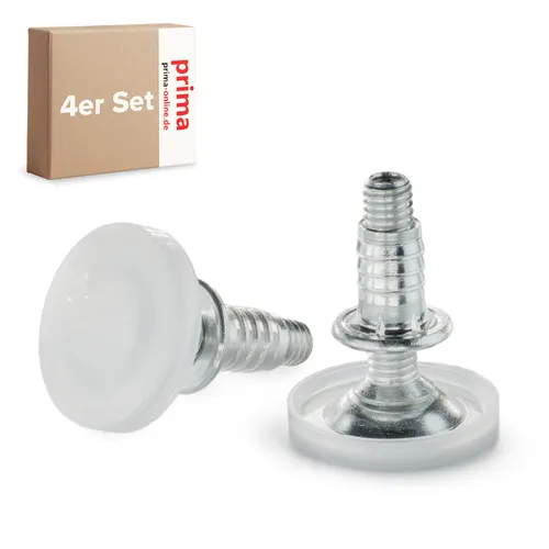 4er Set Stellfüße M8x41 Fuß 33mm | höhenverstellbar Möbelfuß Schraubfüße Stahl verzink