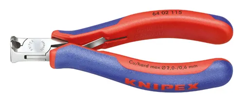 Knipex 64 02 115 Elektronik- u. Feinmechanik Vornschneider 115mm - Zangen für präzise Schneidarbeiten in Elektronik und Feinmechanik. Mit durchgestecktem Präzisionsgelenk und induktiv gehärteten Schneiden für maximale Haltbarkeit.