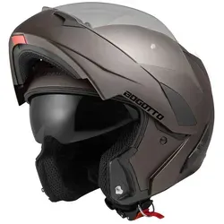 Bogotto V280 Klapphelm, braun, Größe XS - Motorradhelm mit thermoplastischer Schale, kratzfestem Visier und integriertem Sonnenvisier für optimalen Komfort und Sicherheit.