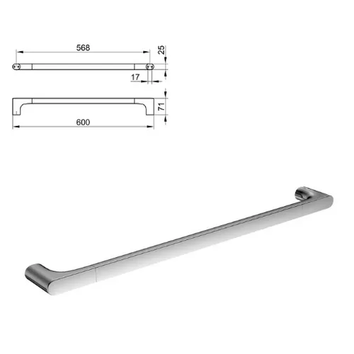 KEUCO Badetuchhalter Edition 400, verchromt, 60cm - Handtuchhalter für die Wandmontage, aus hochwertigem Chrom, ideal für ein modernes Badezimmer-Design.