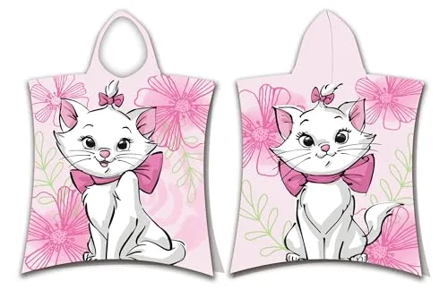 Jerry Fabrics Disney Cat Marie Badeponcho mit Kapuze 50x115 cm