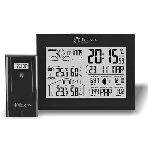 Miraval LCD Funk-Wetterstation mit Außensenor