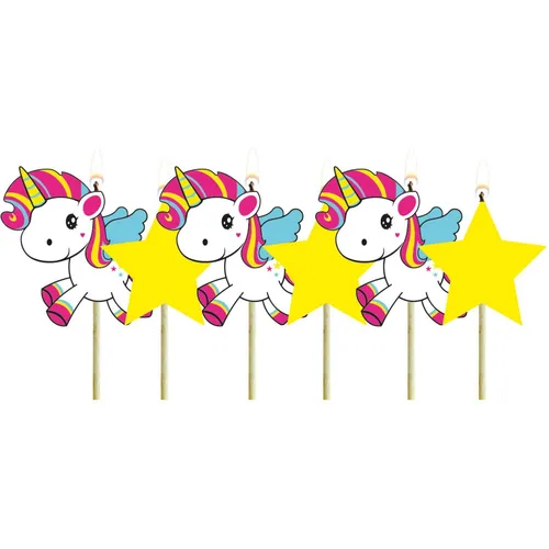 Geburtstagskerzen Einhorn + Sterne, Mädchen, Dekoration, Kuchen, Torte F 35 12 x